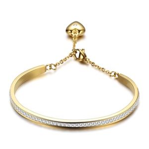 Gold Plated or Steel Cuff with zirconia